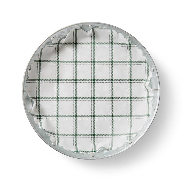 Tahoe Pine green plaid flat plate liners