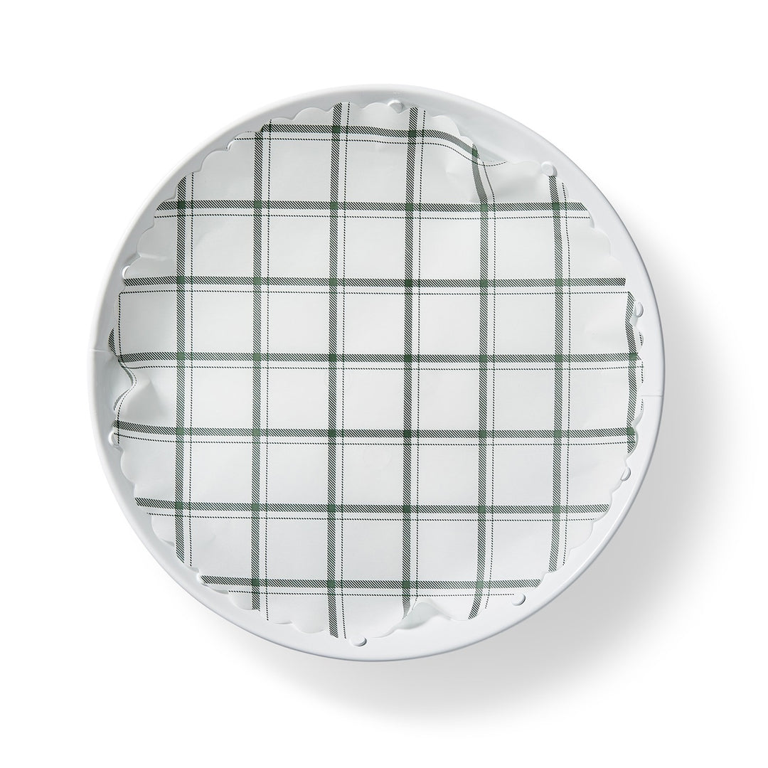 Tahoe Pine green plaid flat plate liners