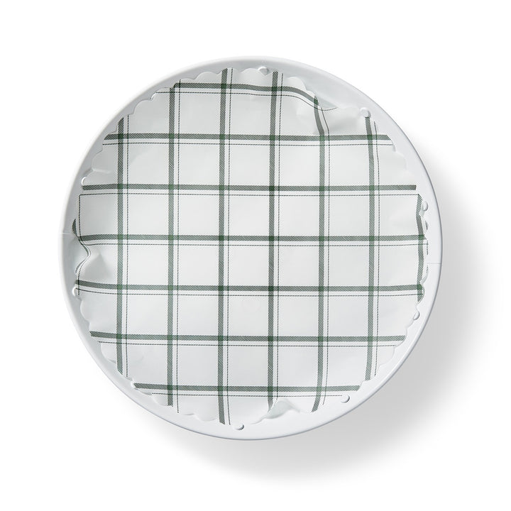 Tahoe Pine green plaid flat plate liners