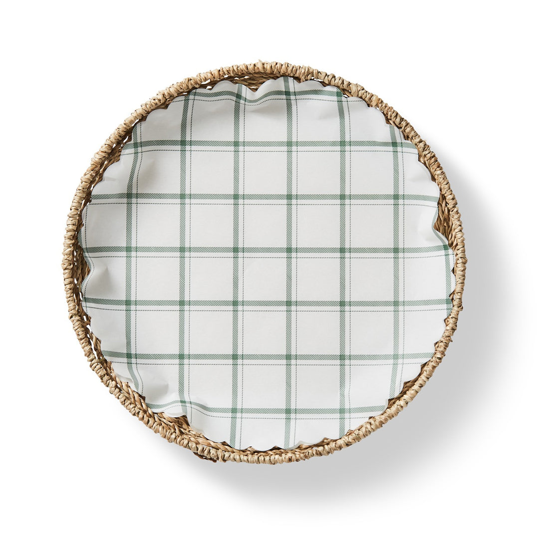 Tahoe Pine green plaid flat plate liners