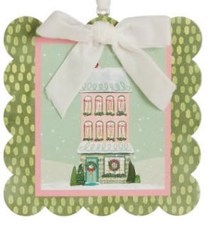 Snowflake Lane Scalloped Edge Ornament Christmas