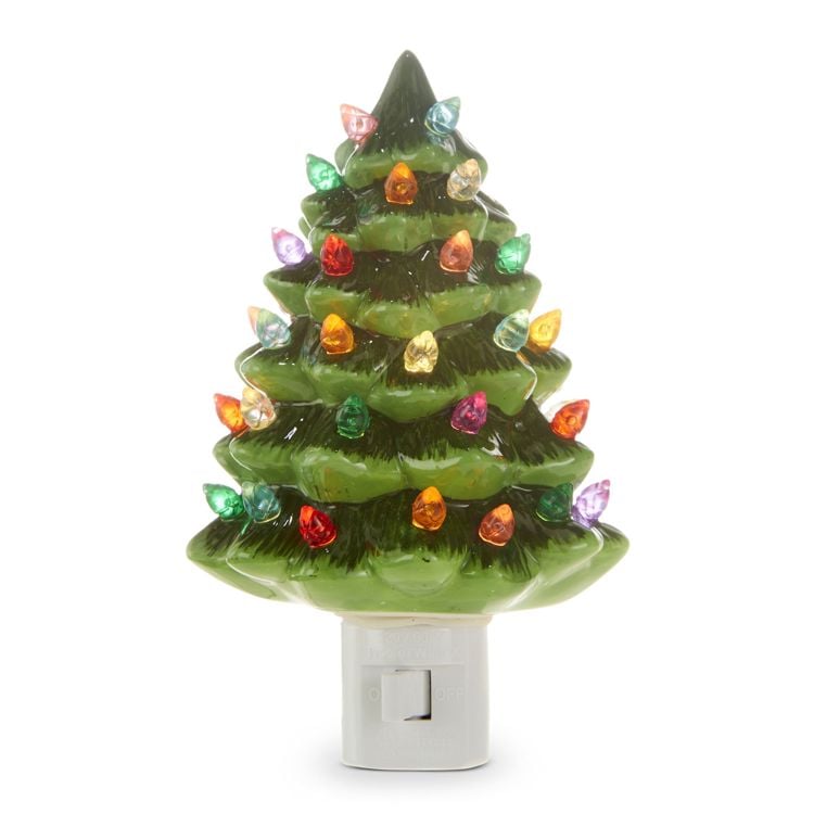 6 Vintage Green Tree Night Light