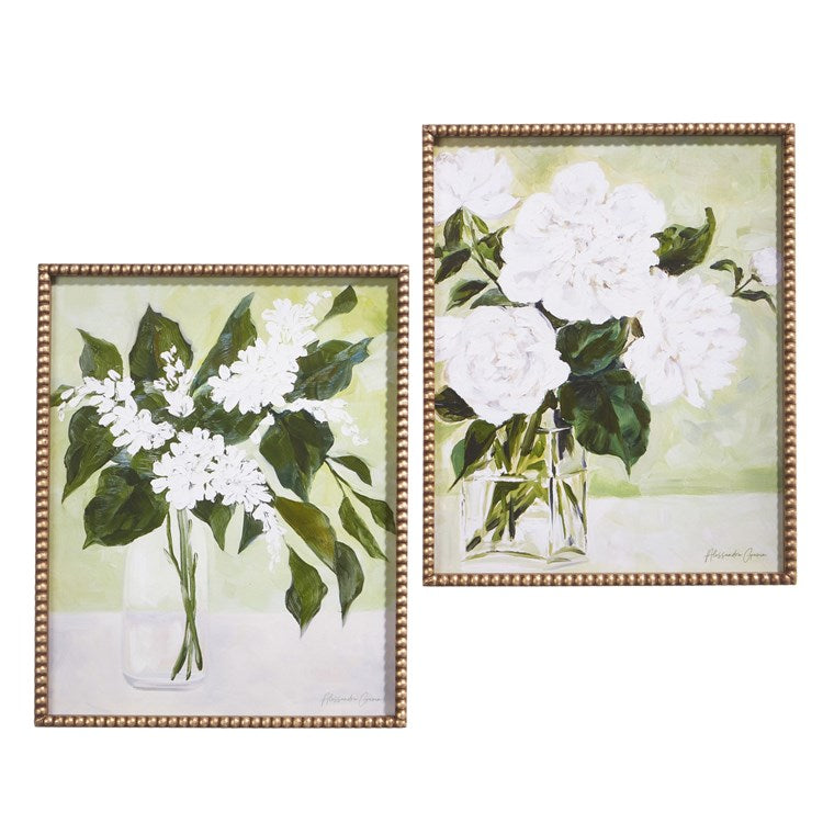 22 White Flowers in Vase Framed Print