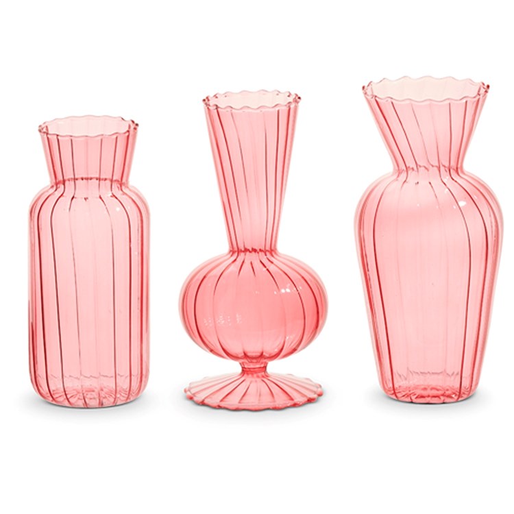 6 Pink Vases