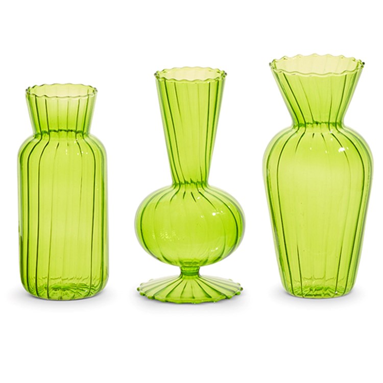 6 Green Vases