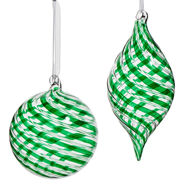 4" Green Swirl Ornament