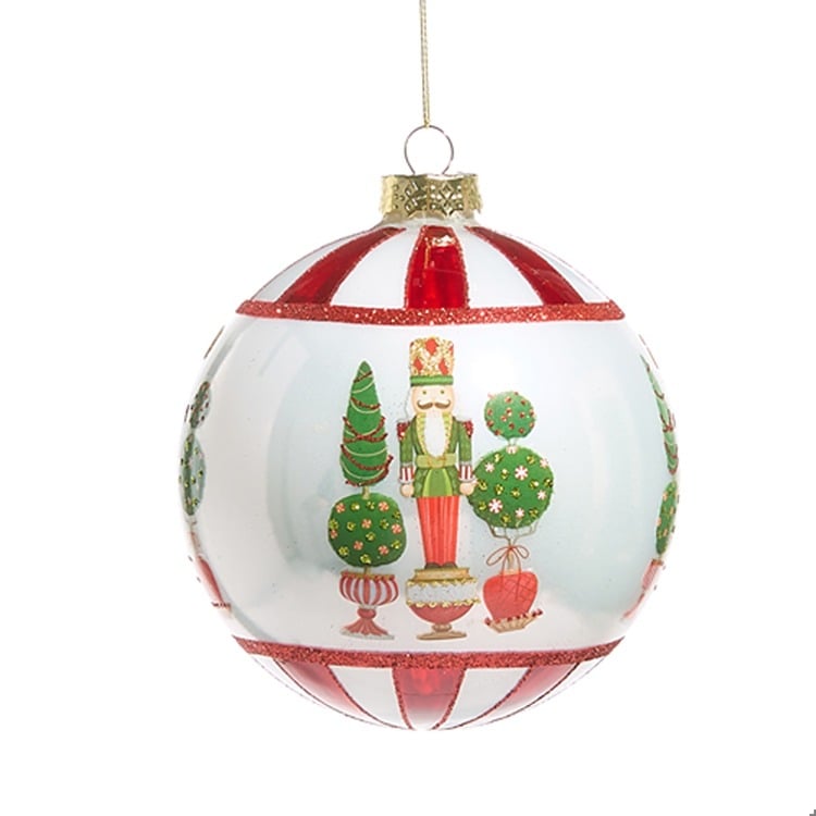 5 Merry Topiary and Nutcracker Ball Ornament
