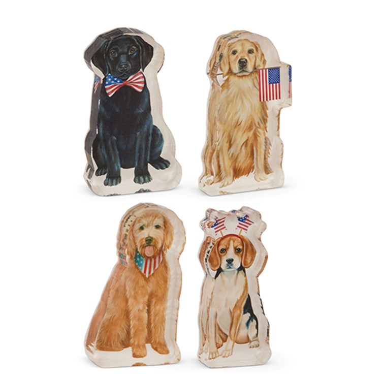 6 Patriotic Pup Acrylic Block Cut Out