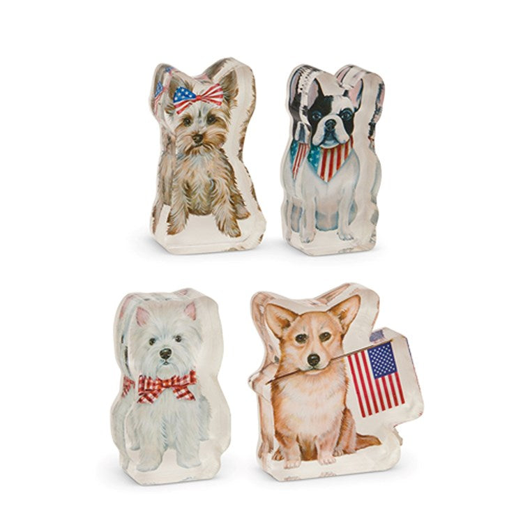 4.5 Patriotic Pup Acrylic Block Cut Out