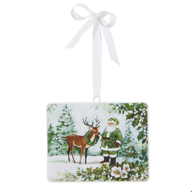 6.5" Forest Friendship Rectangle Ornament