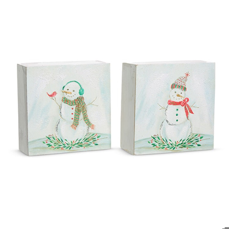 5" Sketched Snowmen Block