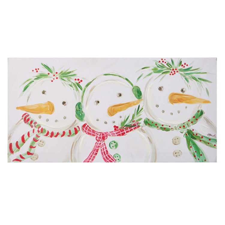 19.75" Snowman Trio Wall Art