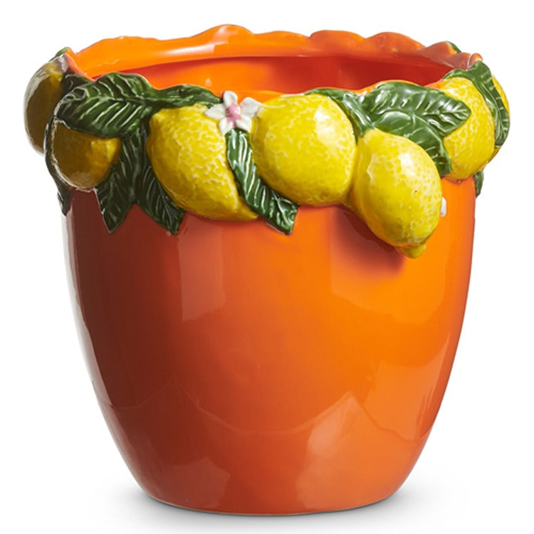 7 Orange Planter with Lemon Rim