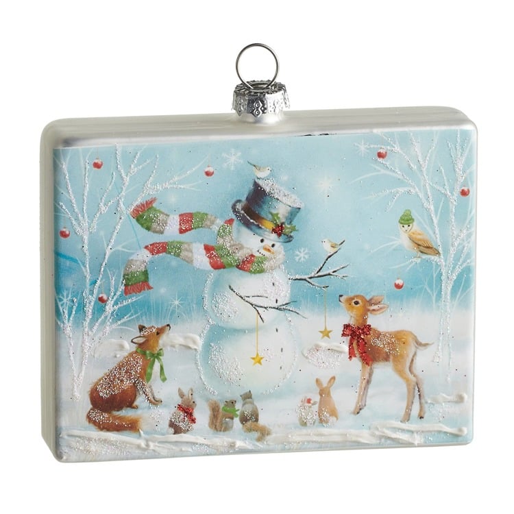 4 Woodland Christmas Party Rectangle Ornament