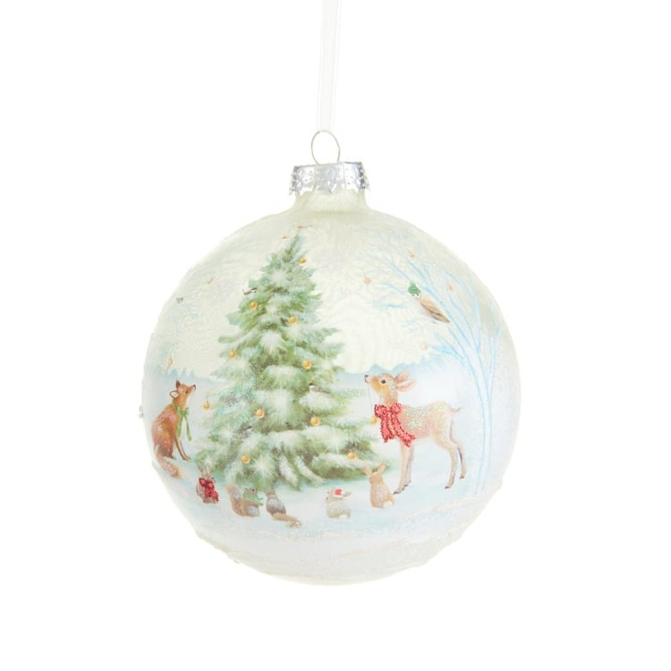 5 Woodland Christmas Party Ball Ornament