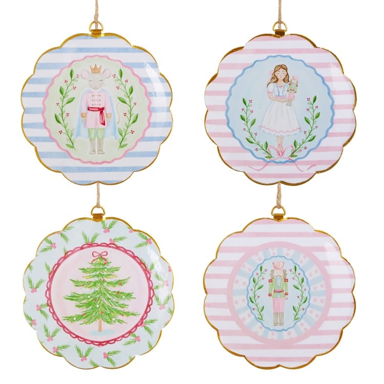 6 Pastel Nutcracker Scalloped Frame Ornament