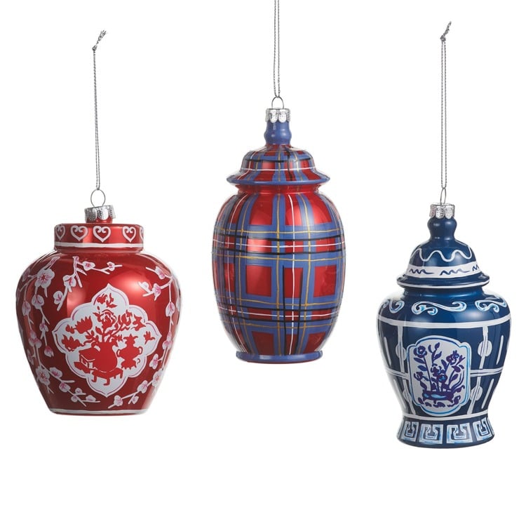 5 Dressed in Plaid Chinoiserie Ornament