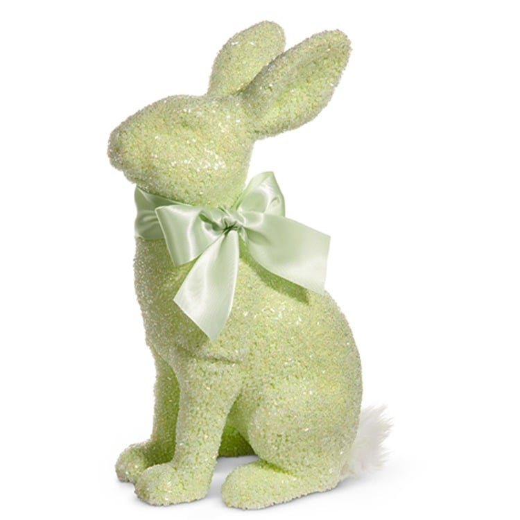12 Green Beaded Sitting Bunny