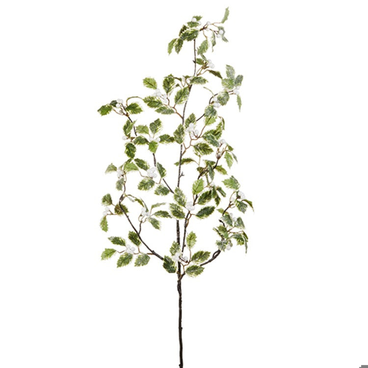 45" Iced Mixed Holly Branch