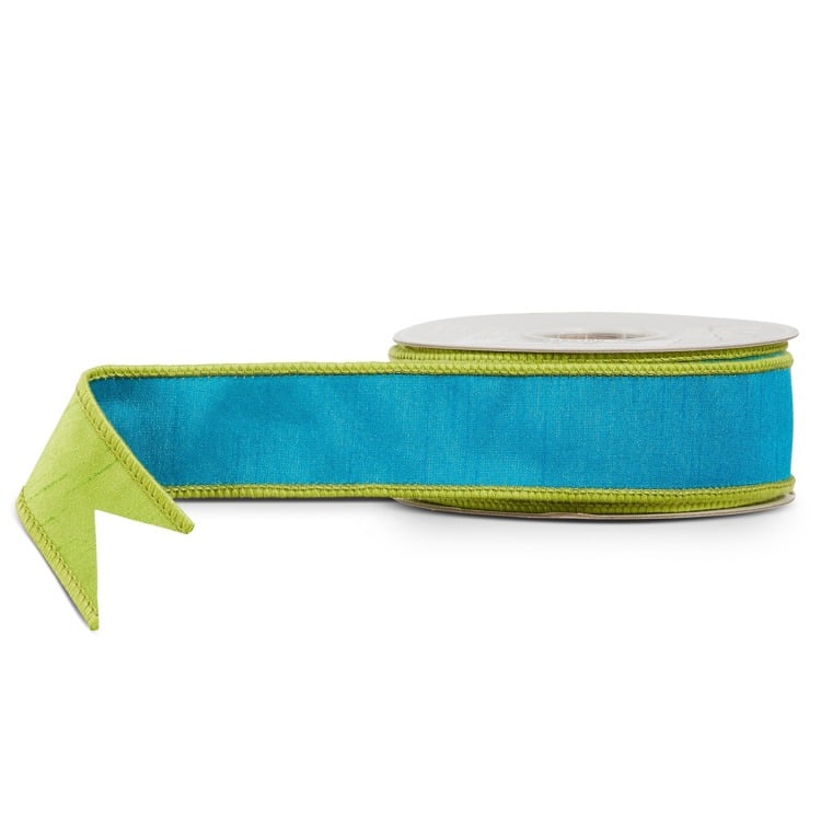 1.5 X 10 Yds Blue and Green Wired Ribbon