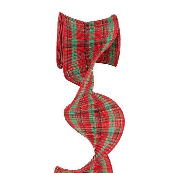 5" x 5 yd Pleated Plaid Ribbon - A8