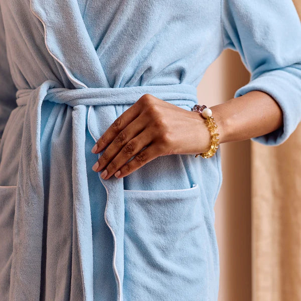 Blue Long Lightweight Scalloped Robe