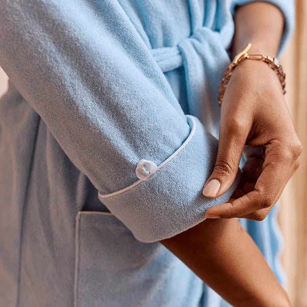 Blue Long Lightweight Scalloped Robe