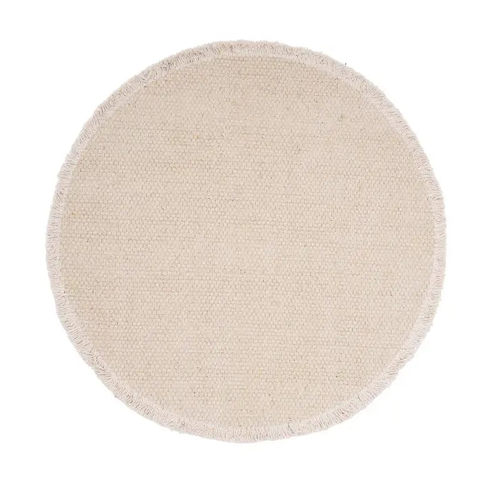 Fringed Sand Round Placemat