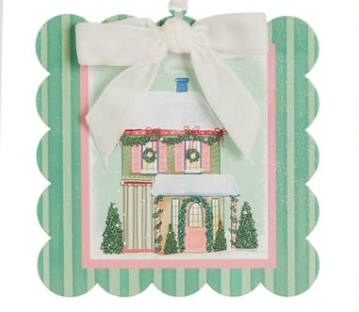 Snowflake Lane Scalloped Edge Ornament Christmas