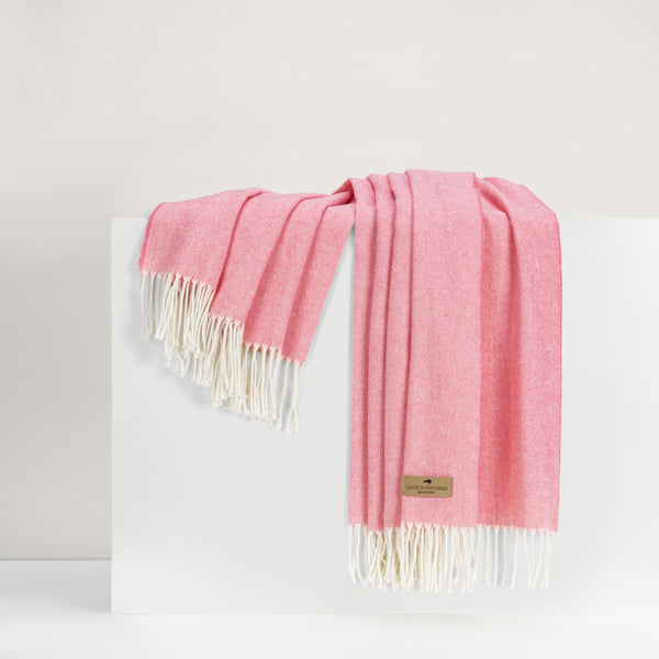 Bubble Gum Italian Herringbone Throw