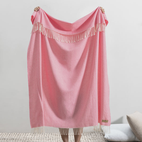 Bubble Gum Italian Herringbone Throw