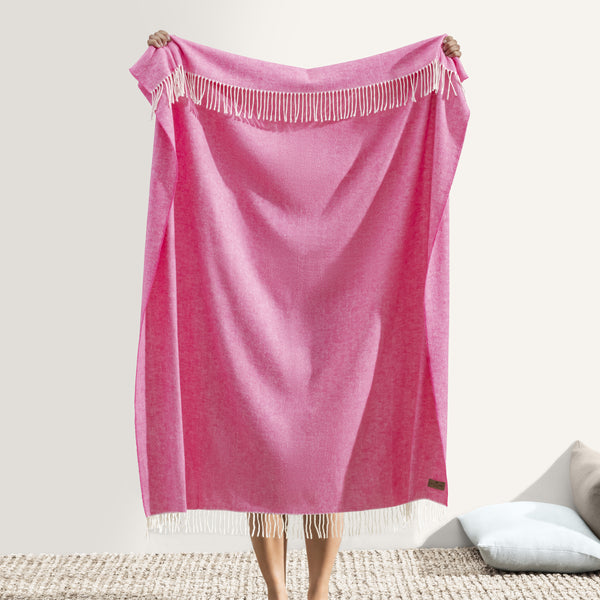 Wild Orchid Pink Italian Herringbone Throw