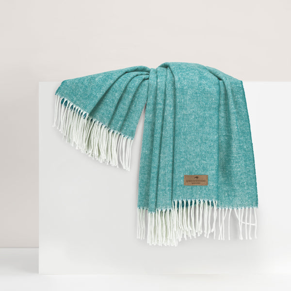Spruce Italian Herringbone Throw
