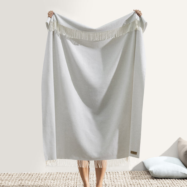 Silver Italian Herringbone Throw