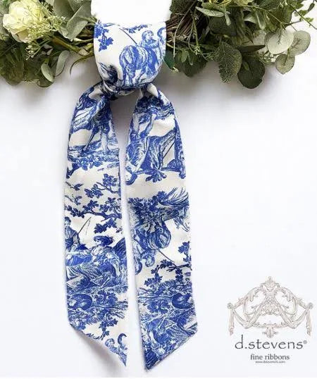 Toile Blue Sash by d. stevens