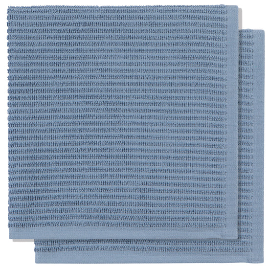Slate Blue Ripple Dishcloths, Set of 2