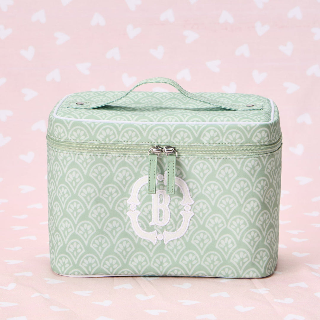 Green Block Print Vanity Case
