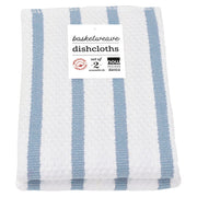 Basketweave Slate Blue Dishcloths, Set of 2