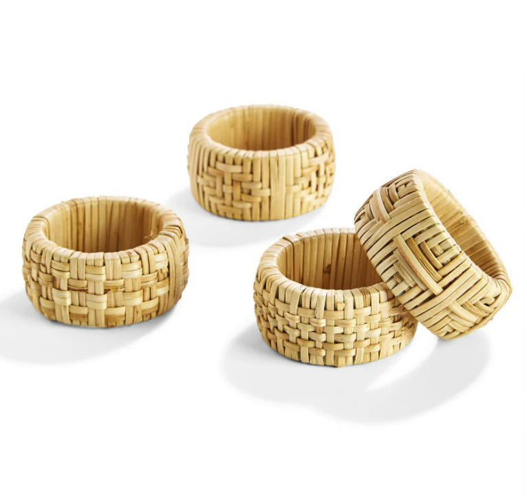 Wicker Napkin Rings Set of 4