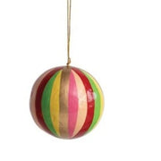 Hand-Painted Paper Mache Ball Ornament