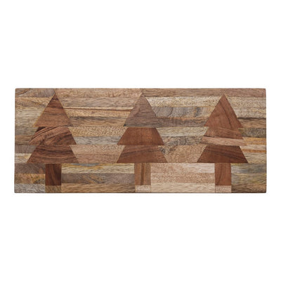 Mango Wood Cheese/Cutting Board with Inlaid Trees
