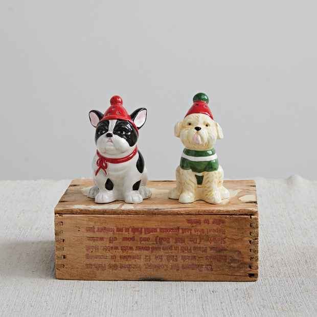 Holiday Dog Salt & Pepper Shakers
