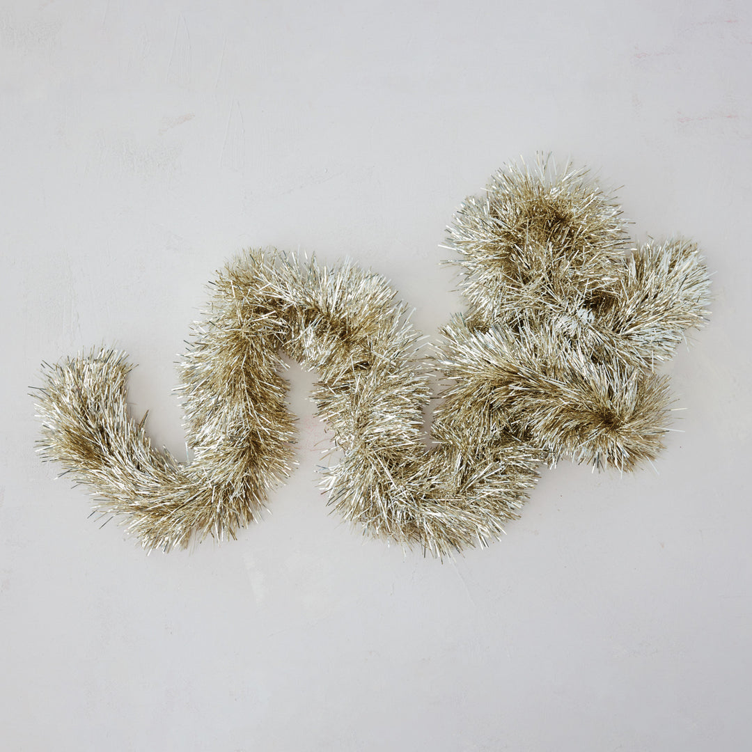Tinsel Garland, Gold &amp; Silver Finish