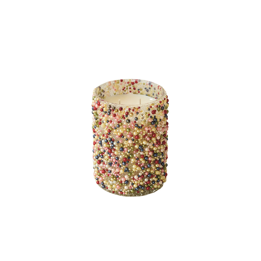 20.5 oz. Glass Winter Berry Scented Votive Candle with Beads