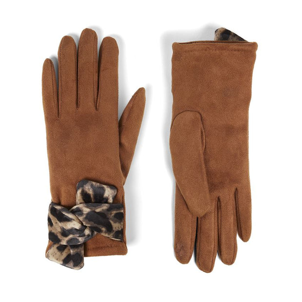Leopard & Cognac Touch Screen Gloves