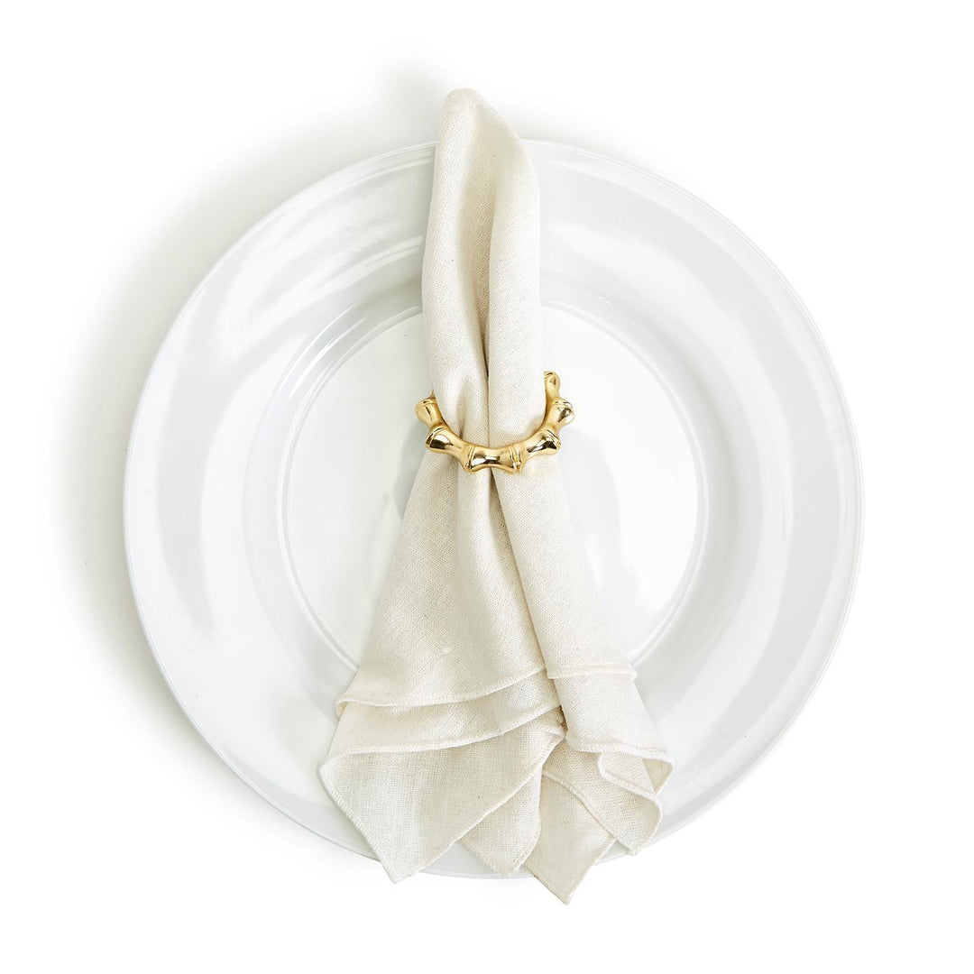 Napkin Ring Set/4 - Gold Bamboo