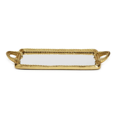 Golden Threads Rope Mirrored Tray