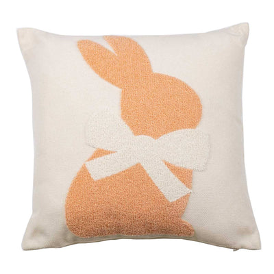 Embroidered Bunny Pillow Pink