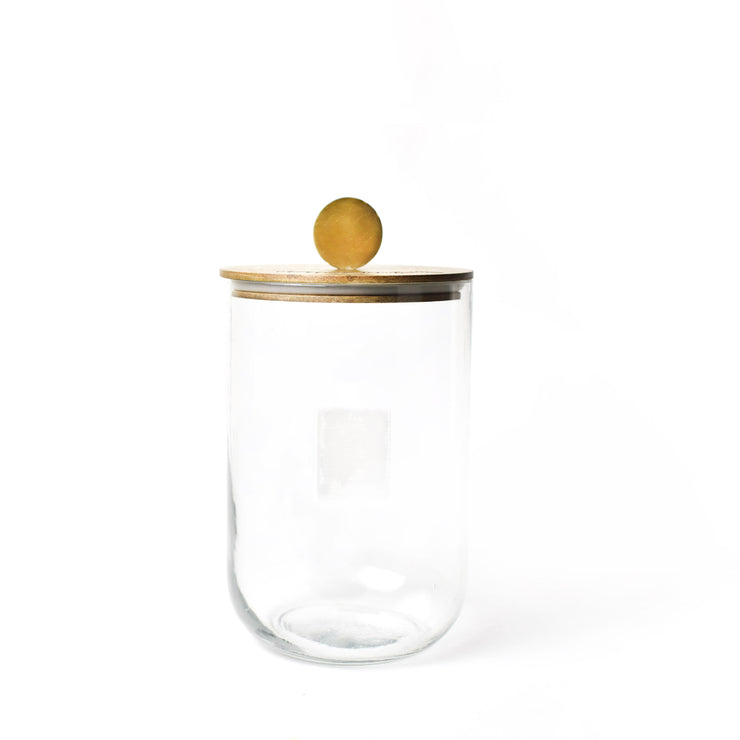 Happy Everything Wooden Lid Glass Jar