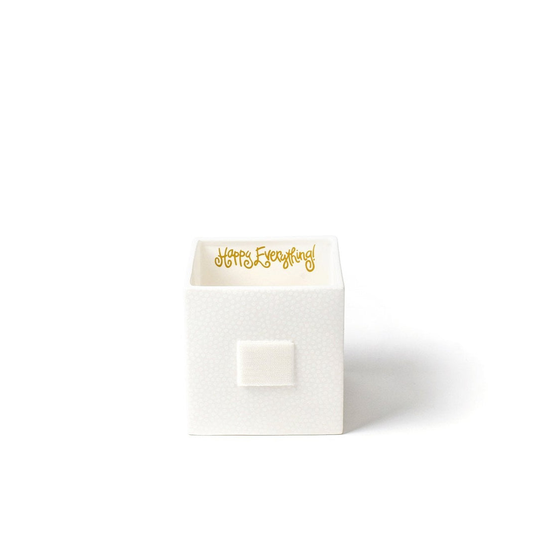 Happy Everything Medium Nesting Cube-White Small Dot